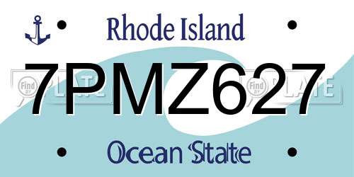 7PMZ627 Rhode Island License Plate