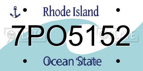 7PO5152 Rhode Island License Plate