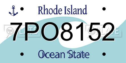 7PO8152 Rhode Island License Plate