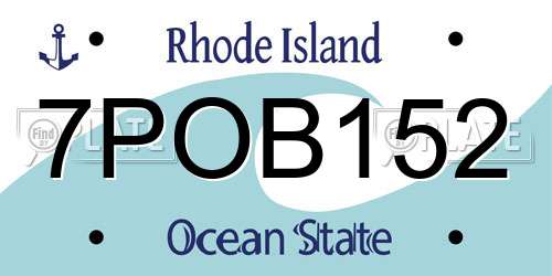7POB152 Rhode Island License Plate