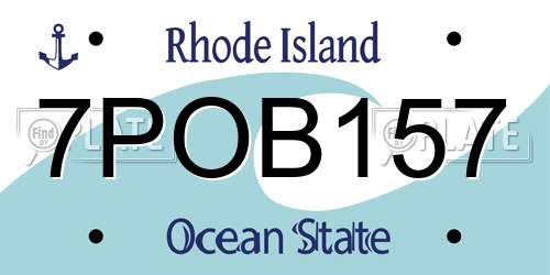7POB157 Rhode Island License Plate