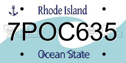 7POC635 Rhode Island License Plate