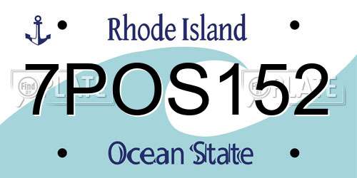 7POS152 Rhode Island License Plate