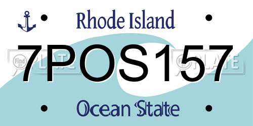 7POS157 Rhode Island License Plate