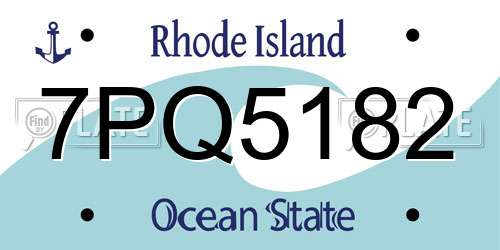 7PQ5182 Rhode Island License Plate