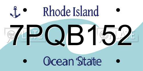 7PQB152 Rhode Island License Plate