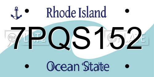 7PQS152 Rhode Island License Plate
