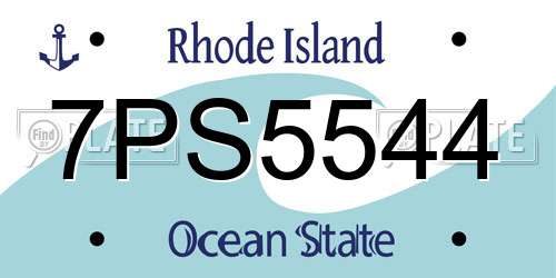 7PS5544 Rhode Island License Plate