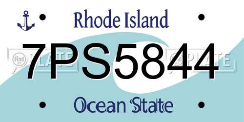 7PS5844 Rhode Island License Plate
