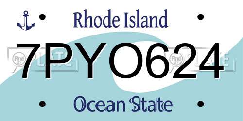 7PYO624 Rhode Island License Plate