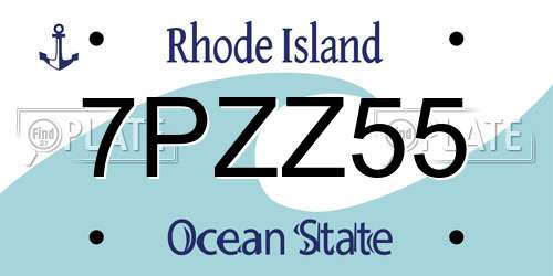 7PZZ55 Rhode Island License Plate