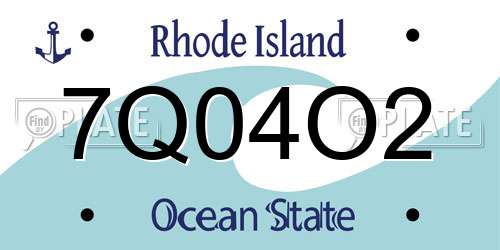 7Q04O2 Rhode Island License Plate