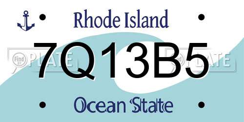 7Q13B5 Rhode Island License Plate