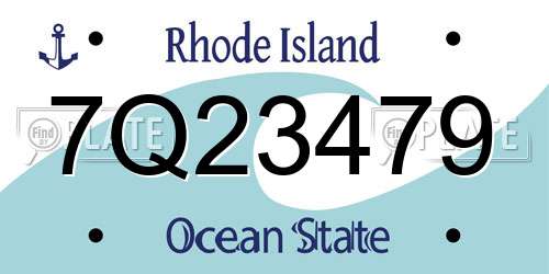 7Q23479 Rhode Island License Plate