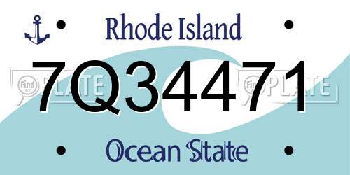 7Q34471 Rhode Island License Plate