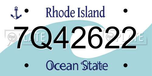 7Q42622 Rhode Island License Plate