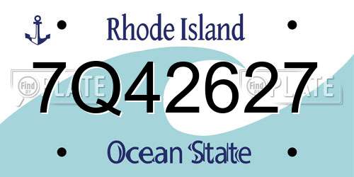 7Q42627 Rhode Island License Plate