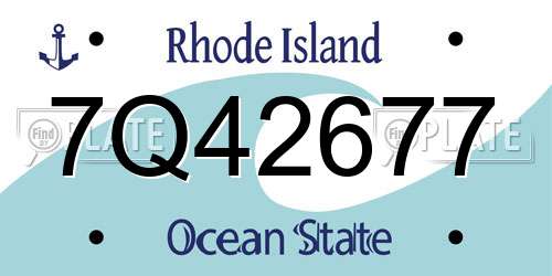 7Q42677 Rhode Island License Plate