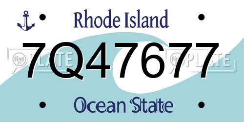 7Q47677 Rhode Island License Plate