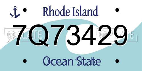 7Q73429 Rhode Island License Plate