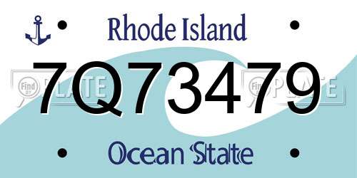 7Q73479 Rhode Island License Plate