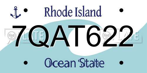 7QAT622 Rhode Island License Plate