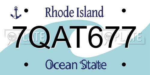7QAT677 Rhode Island License Plate