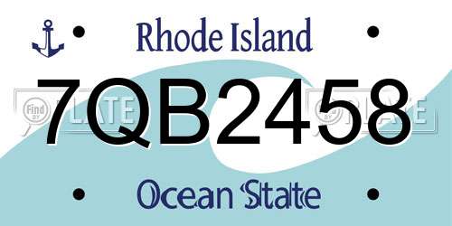 7QB2458 Rhode Island License Plate
