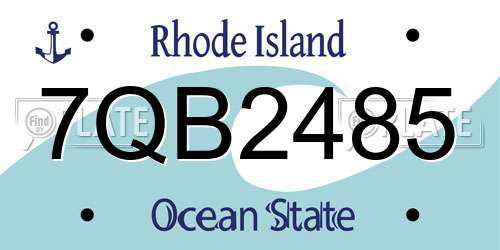 7QB2485 Rhode Island License Plate