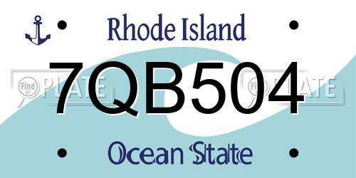 7QB504 Rhode Island License Plate