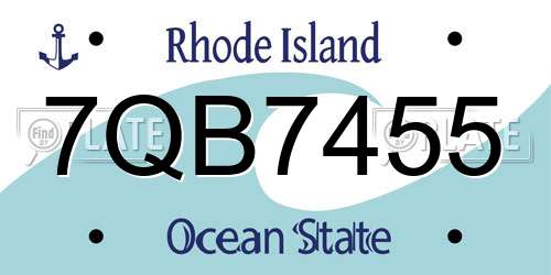 7QB7455 Rhode Island License Plate