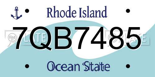 7QB7485 Rhode Island License Plate