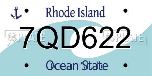 7QD622 Rhode Island License Plate
