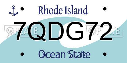 7QDG72 Rhode Island License Plate