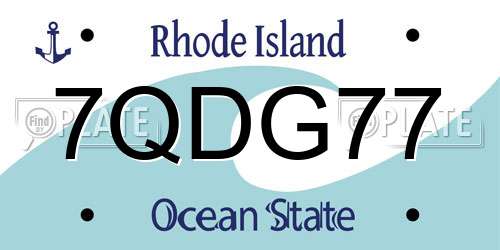 7QDG77 Rhode Island License Plate