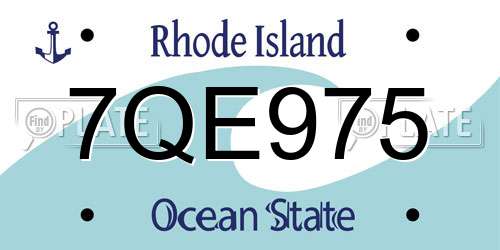 7QE975 Rhode Island License Plate