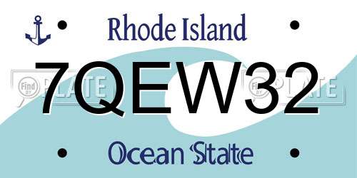 7QEW32 Rhode Island License Plate