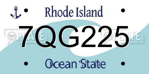 7QG225 Rhode Island License Plate