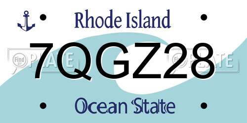 7QGZ28 Rhode Island License Plate