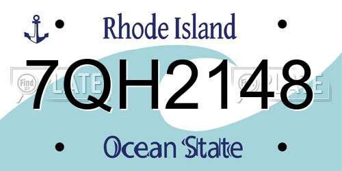 7QH2148 Rhode Island License Plate
