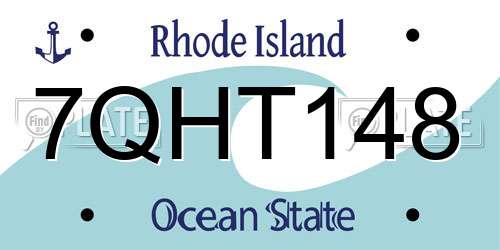 7QHT148 Rhode Island License Plate