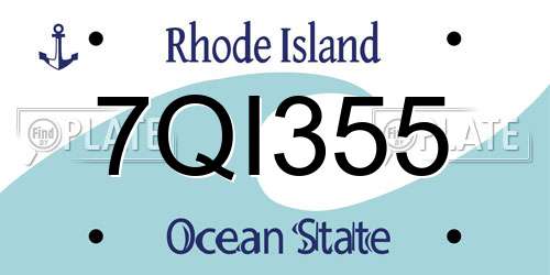 7QI355 Rhode Island License Plate