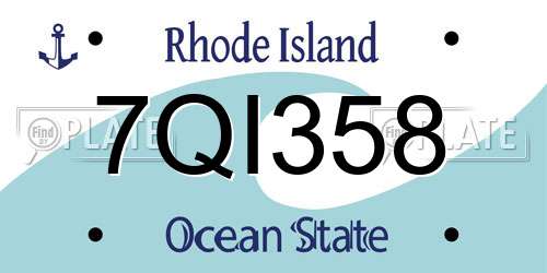 7QI358 Rhode Island License Plate