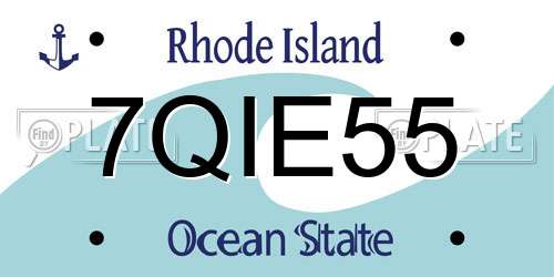 7QIE55 Rhode Island License Plate