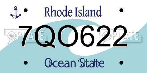 7QO622 Rhode Island License Plate