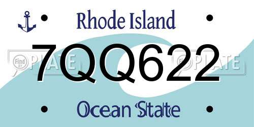 7QQ622 Rhode Island License Plate
