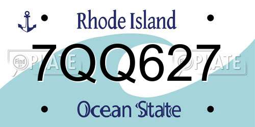 7QQ627 Rhode Island License Plate