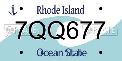 7QQ677 Rhode Island License Plate