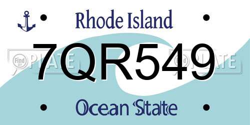 7QR549 Rhode Island License Plate