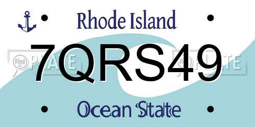 7QRS49 Rhode Island License Plate